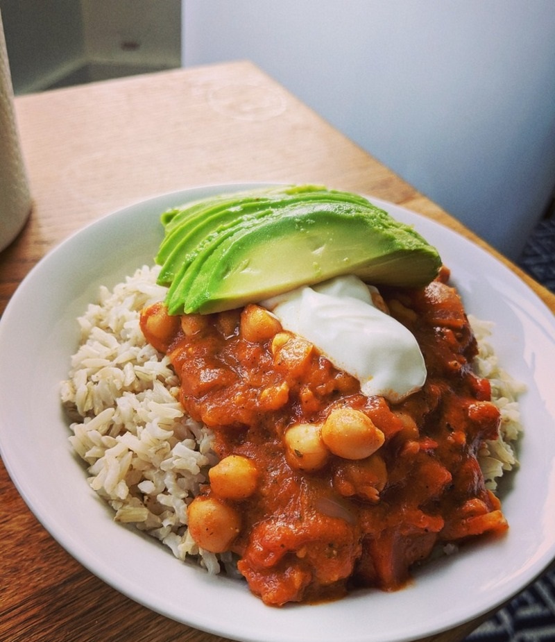 Curry de garbanzos, un plato reconfortante