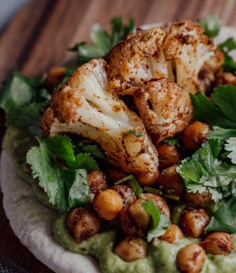 Tacos veganos de coliflor asada