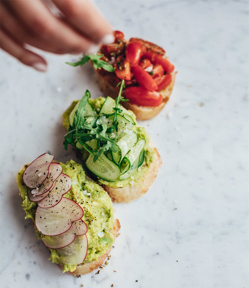 Tostadas vegetarianas, para un desayuno fácil y saludable